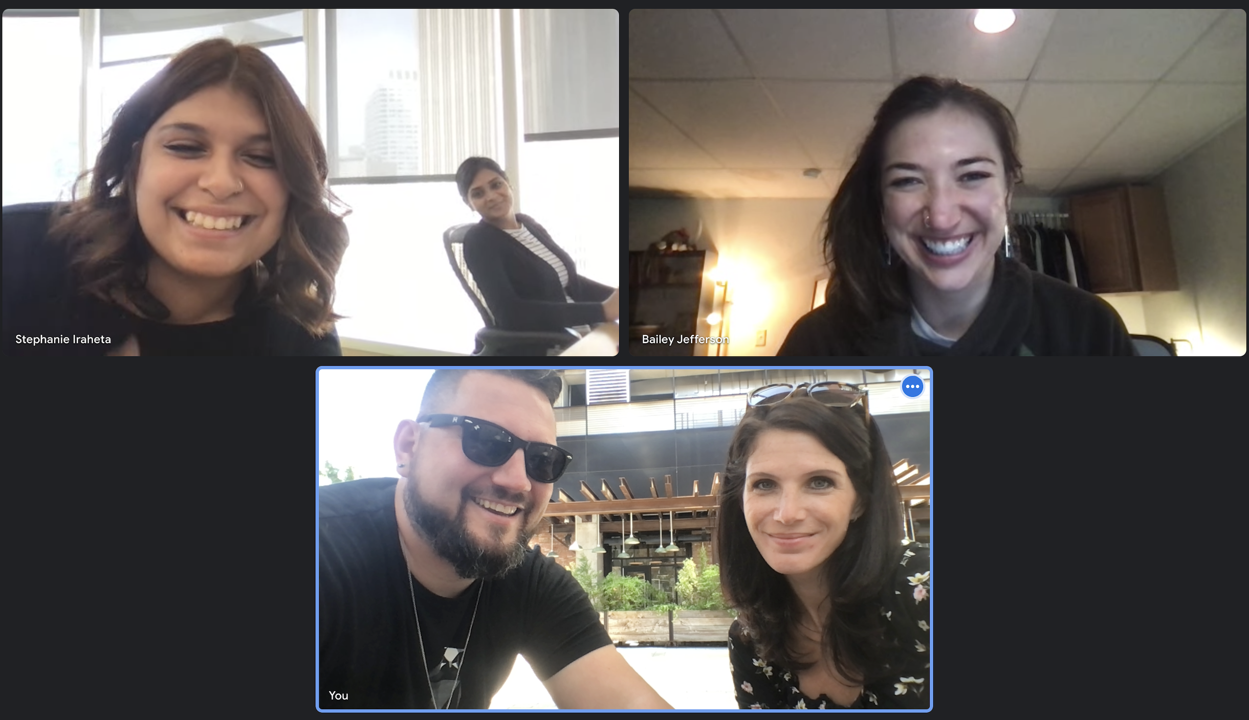 Stephanie's weekly meeting with her small but mighty team- that is now actively growing!